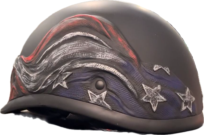 American BADASS Scars & Stripes Smallest DOT Certified Motorcycle Helm – Route 32 Riding Gear