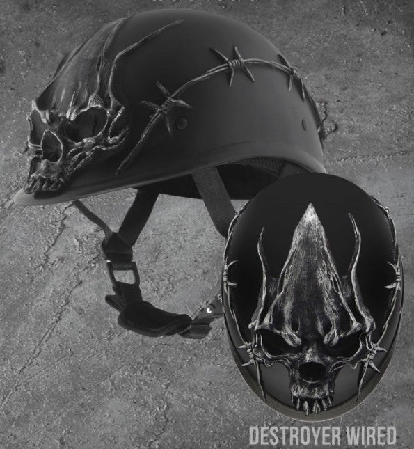 American BADASS Destroyer Wired Smallest DOT Certified Motorcycle Helm – Route 32 Riding Gear