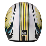 DOT Approved Daytona Cruiser Open Face Motorcycle Helmet - Men, Women & Youth - With Visor & Graphics - W/ Lightning