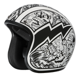 DOT Approved Daytona Cruiser Open Face Motorcycle Helmet - Men, Women & Youth - With Visor & Graphics - W/ Graffiti