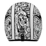 DOT Approved Daytona Cruiser Open Face Motorcycle Helmet - Men, Women & Youth - With Visor & Graphics - W/ Graffiti