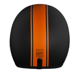 DOT Approved Daytona Cruiser Open Face Motorcycle Helmet - Men, Women & Youth - With Visor & Graphics - W/ Orange Pin Stripe