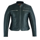 Road Queen Women's Black Leather Biker Jacket