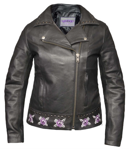 Flowering Leather Womens Leather Jacket