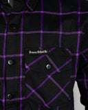Closeout - The "Raven" Black & Purple Flannel (Hidden Snap Collars)