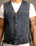 Gambler Men's Motorcycle Denim Vest