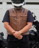 Lowside Men's Perforated Motorcycle Leather Vest
