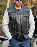 Vincent Men's Cafe Style Leather Jacket