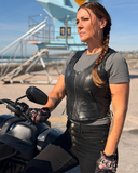 Raven Women's Motorcycle Leather Vest