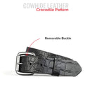 Crocodile Pattern Leather Belt