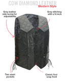 Hammer down Men's Western Style Leather Biker Vest