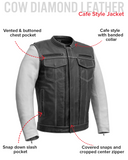 Vincent Men's Cafe Style Leather Jacket