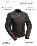 Trickster Womens Motorcycle Leather Jacket