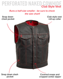 Lowside Men's Perforated Motorcycle Leather Vest
