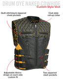 Tactical Emerald Men’s Motorcycle Leather Vest