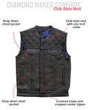 Finish Line - Blue Checker - Men's Motorcycle Leather Vest