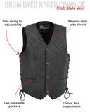 Rancher - Men's Motorcycle Western Style Leather Vest