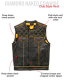 Finish Line - Gold Checker - Men's Motorcycle Leather Vest