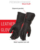 Black Rock Men's Leather Gauntlet Gloves