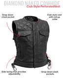 Bonnie Perforated Women's Motorcycle Leather Vest