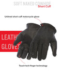 2 Tone Roper Men's Motorcycle Leather Gloves