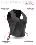 Raven Women's Motorcycle Leather Vest