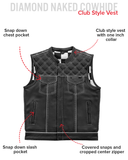 Finish Line - White Checker - Men's Motorcycle Leather Vest