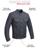 Rowdy Men's Thunder Denim Motorcycle Jacket