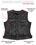 Bonnie - Women's Motorcycle Leather Vest - Diamond Quilt