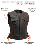 Bonnie Perforated Women's Motorcycle Leather Vest