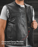 Blaster Men's Leather Motorcycle Vest