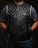 Captain Perforated Men's Motorcycle Leather Vest