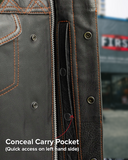 Downside Men's Motorcycle Leather Vest