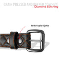 Diamond Quilted Leather Belt