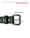 Diamond Quilted Leather Belt
