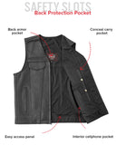 Badlands Men's Motorcycle Leather Vest