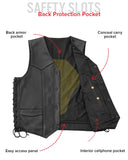 Deadwood Men's Motorcycle Western Style Leather Vest