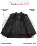 Vincent Men's Cafe Style Leather Jacket