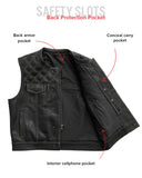 Downside Perforated Men's Motorcycle Leather Vest