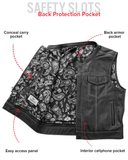 The Club Cut Men's Motorcycle Leather Vest, Multiple Color Options