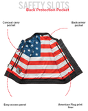 Born Free Men's Leather Motorcycle Leather Vest - Red Stitch