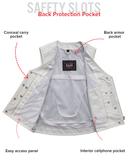 Beryl - Women's Motorcycle Leather Vest - White