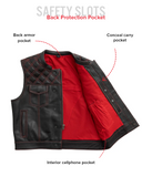Upside Perforated Men's Club Style Leather Vest