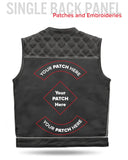 Finish Line - White Checker - Men's Motorcycle Leather Vest