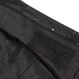 Men's Leather-Denim Combo Motorcycle  Vest - No Collar