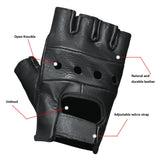 Gripshield - Men's Leather Motorcycle Fingerless Gloves