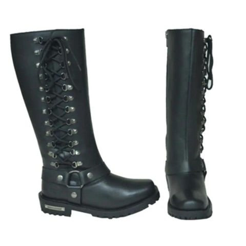 Outrida - Ladies Motorcycle Biker Leather Boots