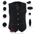 Women's Denim Classic Plain Sides Vest