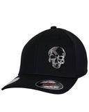 CLOSEOUT Medium Two-Tone Skull - Black "Never Fade" Fitted Cap