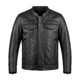 Rampage Men's Naked Cowhide Leather Motorcycle Jacket